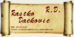 Rastko Dačković vizit kartica